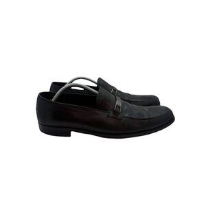 Hugo Boss Men's 10.5 Dikko Black Leather Dress Loafers Horsebit Logo 50200774